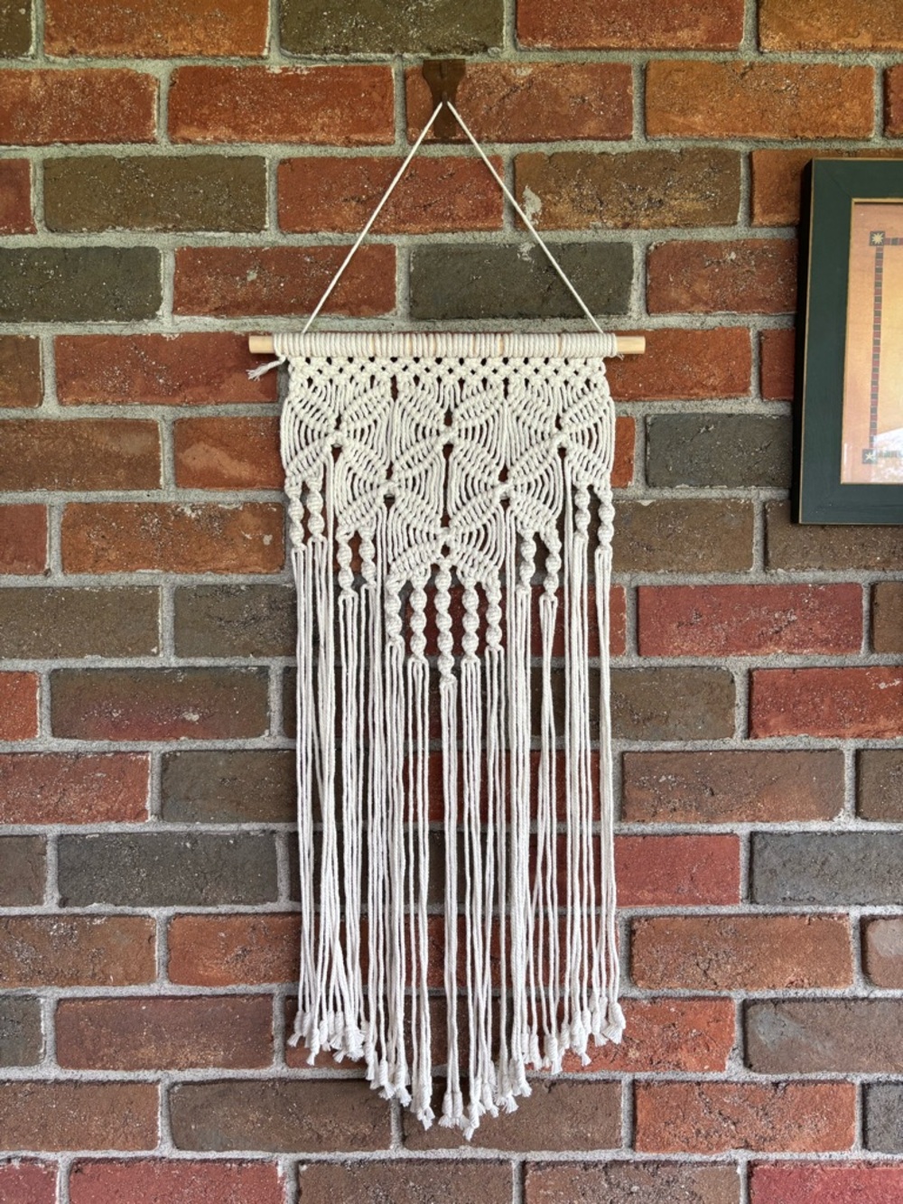 Handmade Cream Macramé Wall Hanging - Boho Home Decor